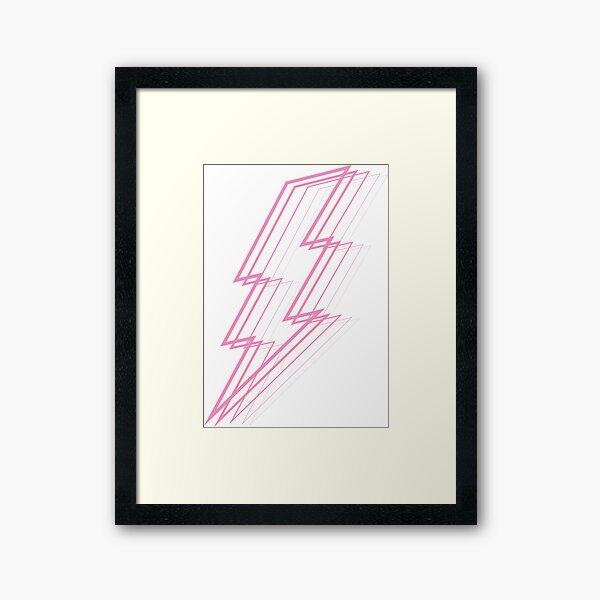Pink Lightning Framed Art Print