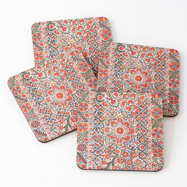Item preview, Bokhara Suzani  Antique Uzbekistan Floral Rug Print designed and sold by Vicky Brago-Mitchell®.