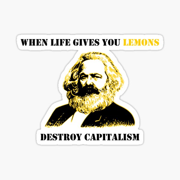 Lustig Zerstören Sie den Kapitalismus Kommunisten Karl Marx Sticker