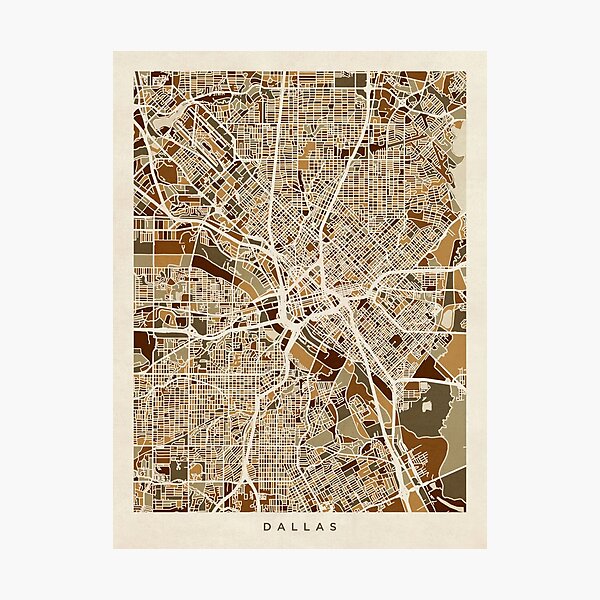 Item preview, Dallas Texas City Map designed and sold by ArtPrints.