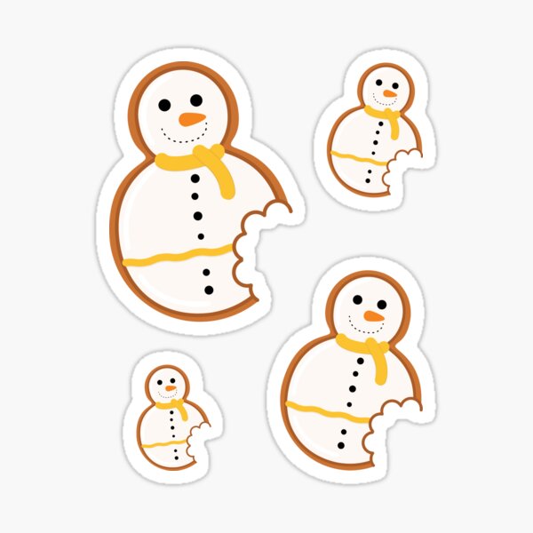 Snowman Gingerbread Cookie Sticker