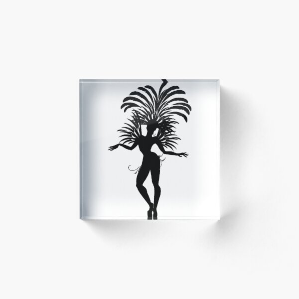 Dance, #Dance, nature, leaf, illustration, young, stencil, palm tree, plant, tree, vertical, cut out, beauty, beauty in nature, non-urban scene Acrylic Block