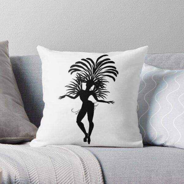 Dance, #Dance, nature, leaf, illustration, young, stencil, palm tree, plant, tree, vertical, cut out, beauty, beauty in nature, non-urban scene Throw Pillow