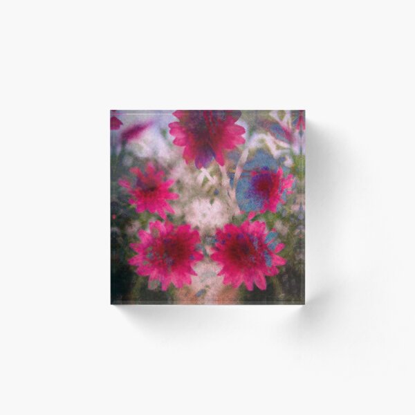 Abstract flowers Acrylic Block