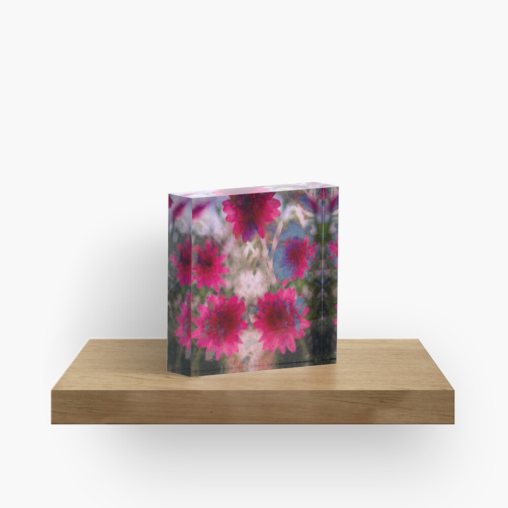 Abstract flowers Acrylic Block