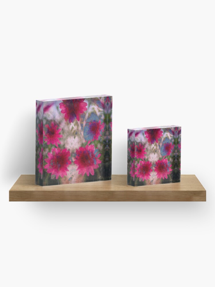Alternate view of Abstract flowers Acrylic Block