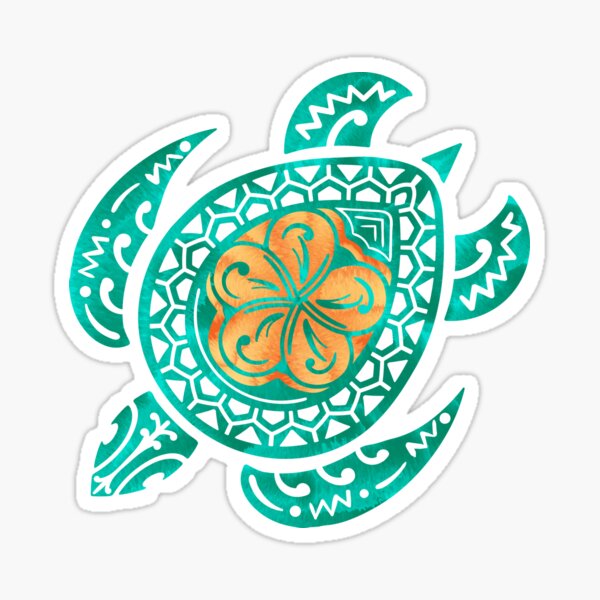 Tortue aquarelle Maui Plumeria Sticker