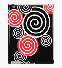 White Spirals with red iPad Case/Skin