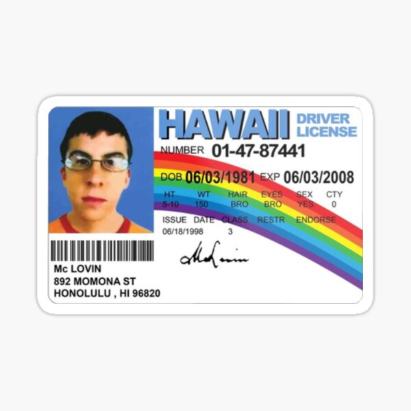 Mclovin Fake Id Sticker