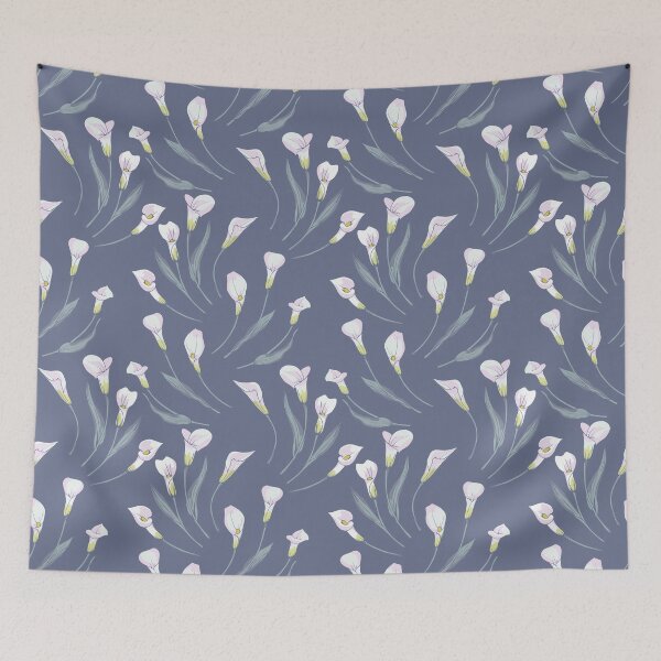 Item preview, White Calla lilies on grey background designed and sold by Olga Shashok.