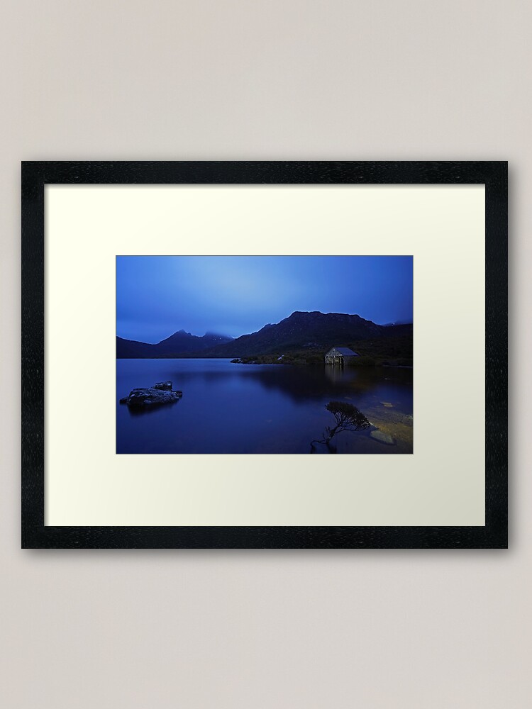 Alternate view of Rainy daybreak at the boat shed Framed Art Print