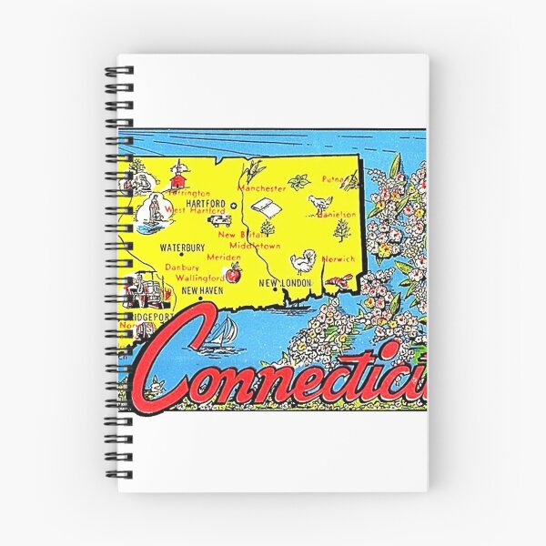 Item preview, Connecticut Animated Map Vintage Travel Decal designed and sold by hilda74.