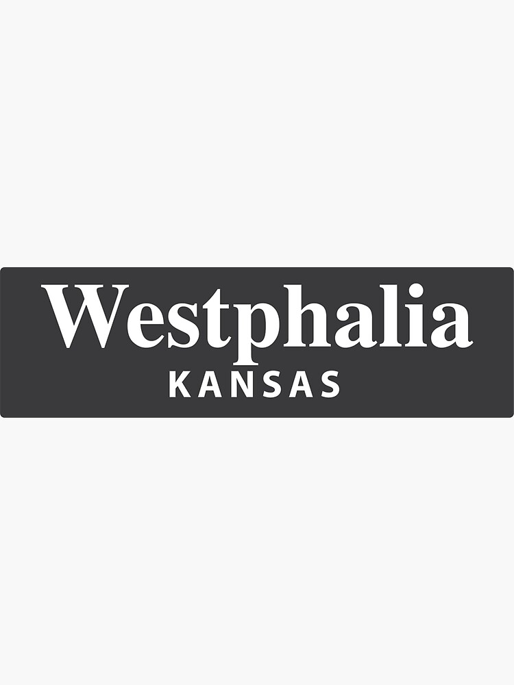 "Westphalia, Kansas" Sticker for Sale by EveryCityxD2 Redbubble