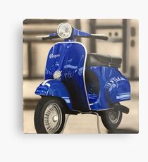 Blue Vespa Metal Print