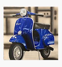 Blue Vespa Photographic Print
