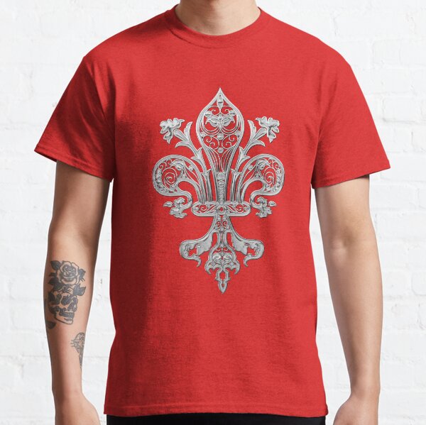 Item preview, Silver Filigree Fleur-de-Lis over Red Velvet designed and sold by Serge Averbukh Art Studio.