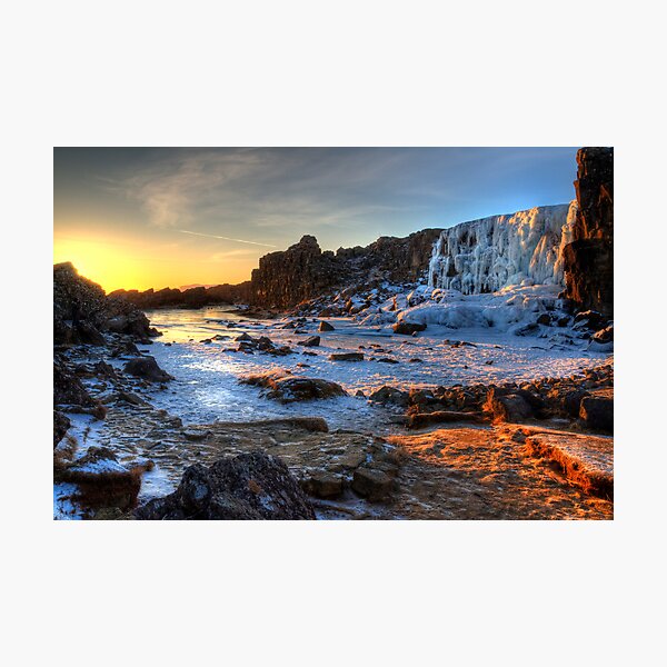 Thingvellir Frozen Waterfall Photographic Print