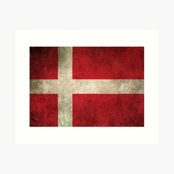 Item preview, Old and Worn Distressed Vintage Flag of Denmark designed and sold by JeffBartels.