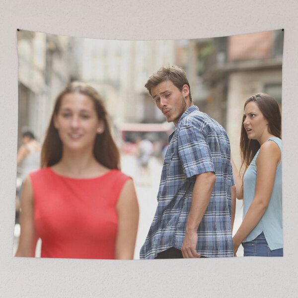 Item preview, Guy looking back meme designed and sold by Ironic-Tees.