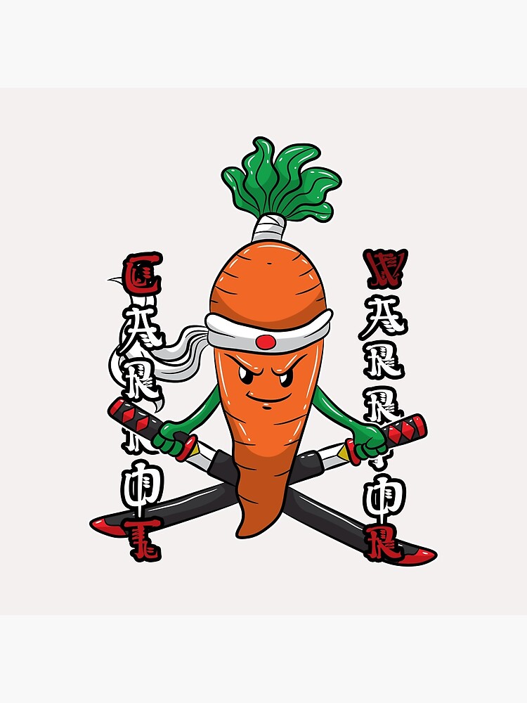 Gráfico de desenho animado Ninja Carrot · Creative Fabrica