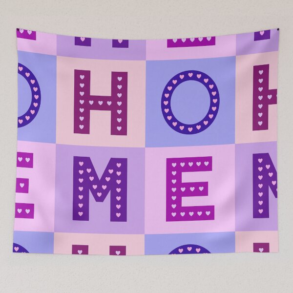 Item preview, HOME type with hearts pinks purples designed and sold by NataliePaskell.