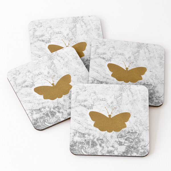 Item preview, Golden Butterfly on Monochrome Ornamented Marble designed and sold by cadinera.