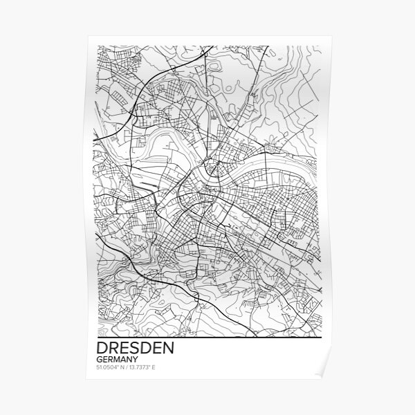 Poster Dresden Stadtplan Redbubble