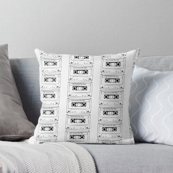 Old School Hip Hop Tape Throw Pillow