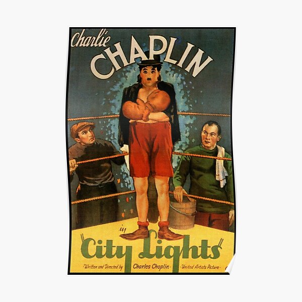 Charlie Chaplin, City Lights, Movie Poster. Poster