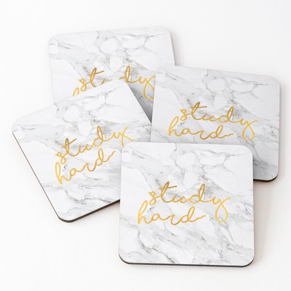 Item preview, Study Hard - Golden Lettering on Marble designed and sold by cadinera.