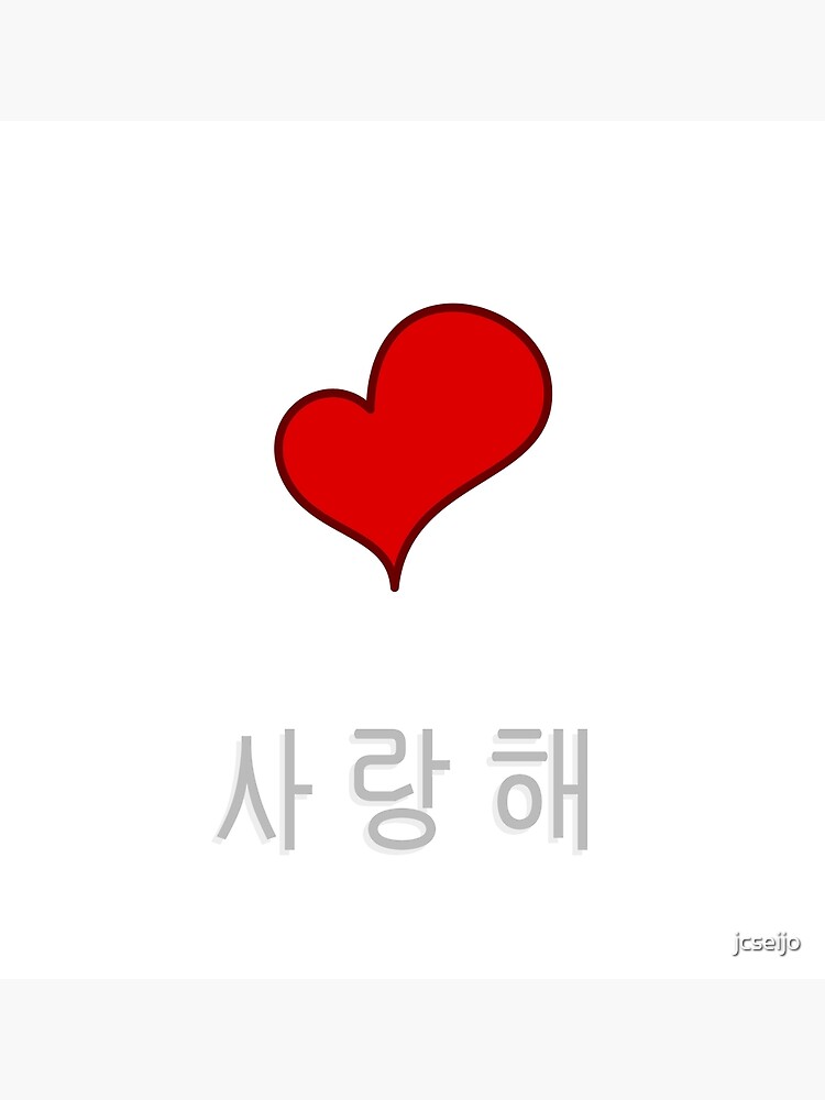 I Love You In Korean 사랑해 Poster By Jcseijo Redbubble