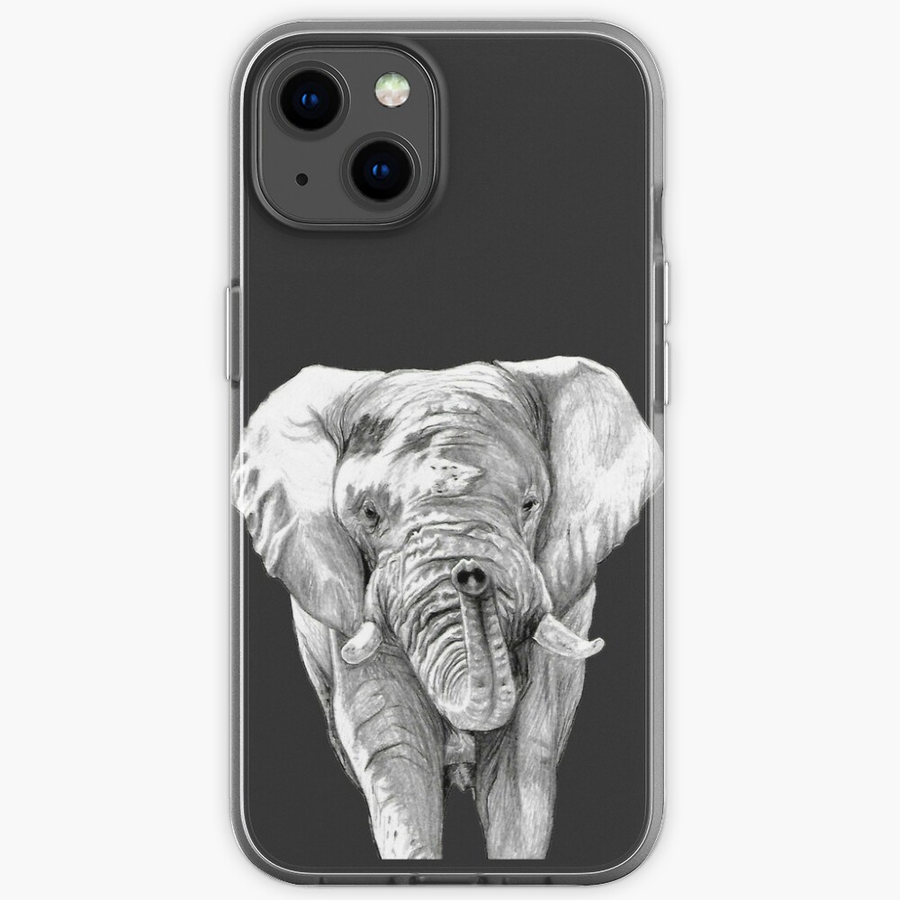African Elephant in Graphite iPhone Case