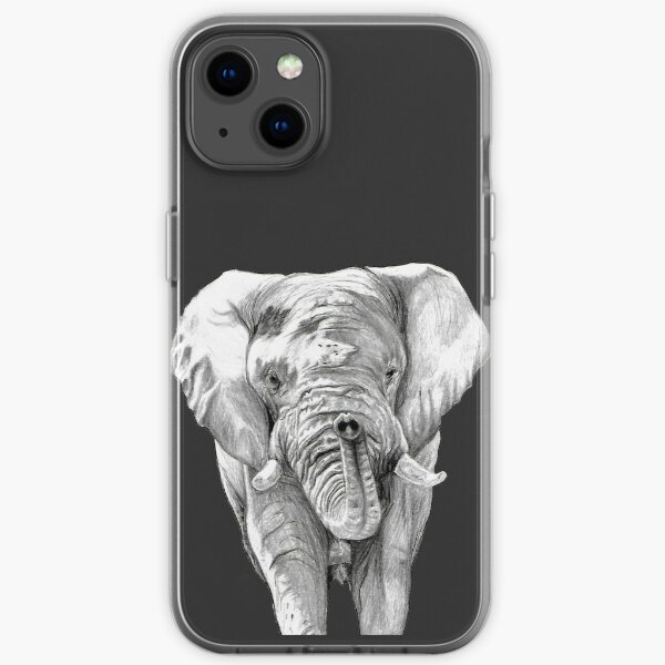 African Elephant in Graphite iPhone Soft Case