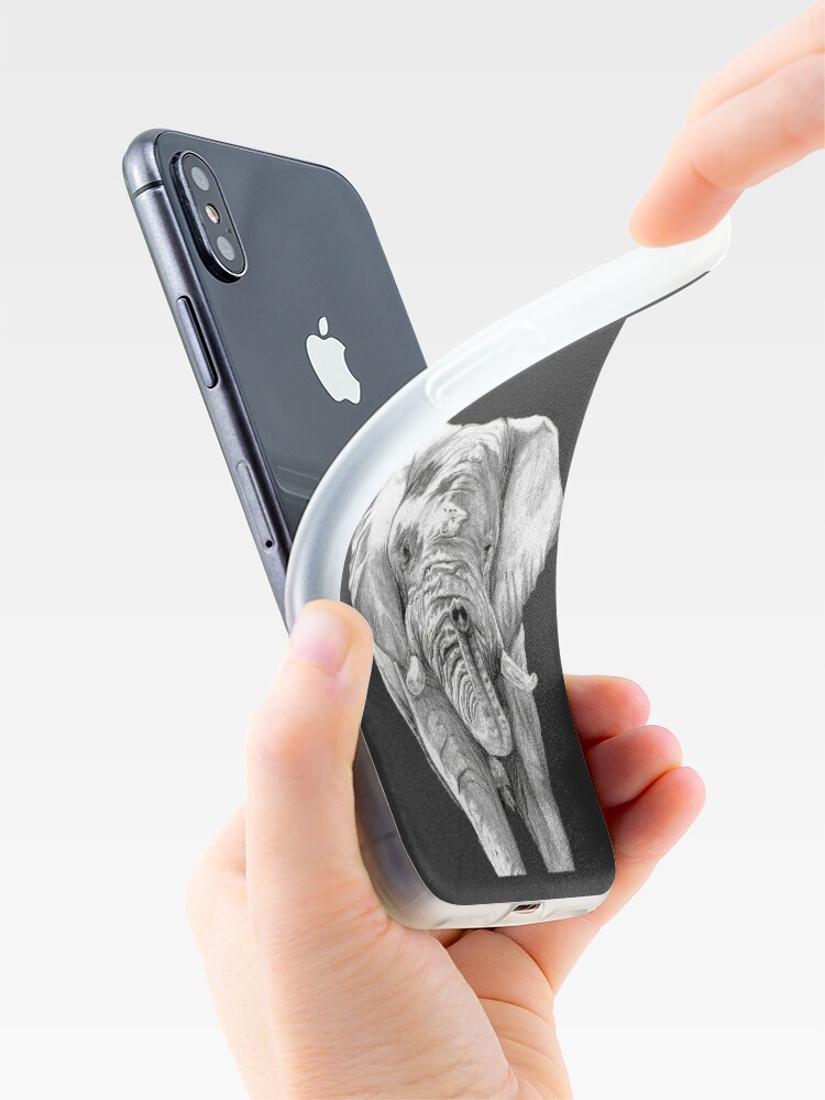 Alternate view of African Elephant in Graphite iPhone Case