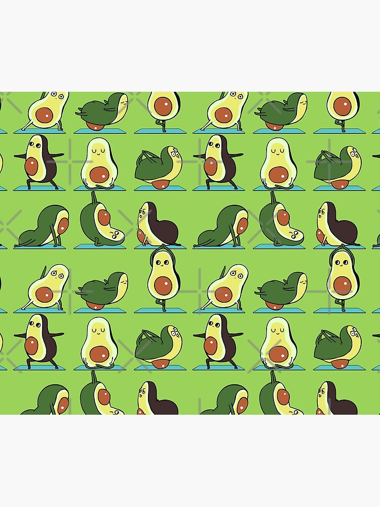 Discover Avocado Yoga Duvet Cover