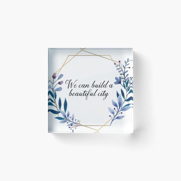 Item preview, Beautiful City Godspell quote floral wreath designed and sold by Skylyr VanDerveer.