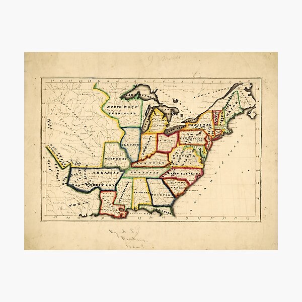 Item preview, Map of the United States (circa 1819-1824) designed and sold by allhistory.
