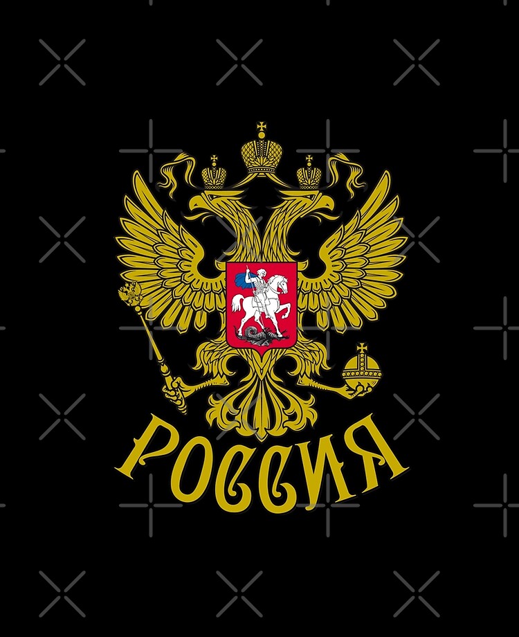 Russia flag ensign coat of arms with eagle Tapestry by Mapeti