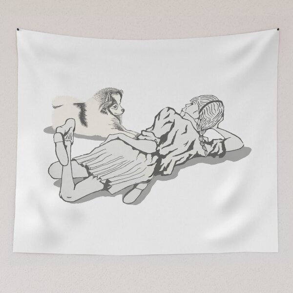 Item preview, Lounging Girl and Puppy   designed and sold by myimpression.