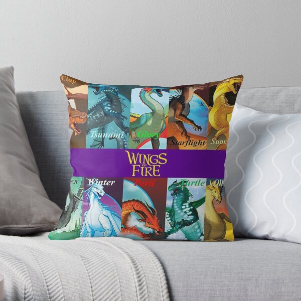 Wings of fire all chapter dragon Throw Pillow