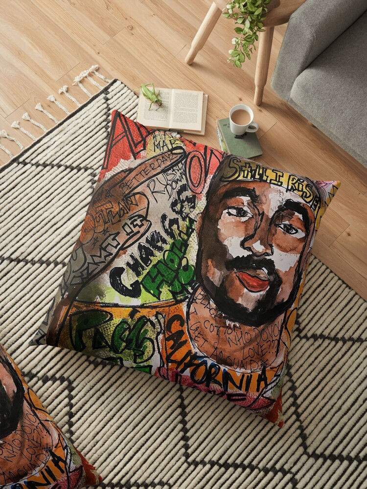 2 Rap Rapper Hiphop Blood Thug Thug Life Gangsta Lyrics Colourful Fan Art Tattoos Street Art Wall Art Art Painting Shirt Cool Notes Poems Floor Pillow By Spacesbydee Redbubble