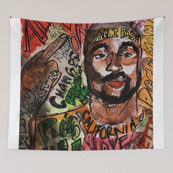 Item preview, 2,rap,rapper,hiphop,blood,thug,thug life,gangsta,lyrics,colourful,fan art,tattoos,street art,wall art,art,painting,shirt,cool,notes,poems designed and sold by spacesbydee.