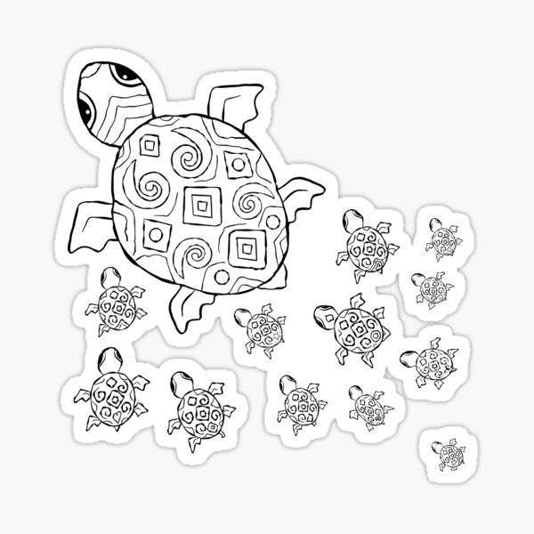 turtle coloring page stickers  redbubble