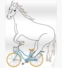 horse on a bicycle Poster