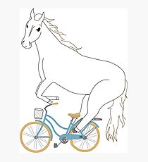 horse on a bicycle Photographic Print