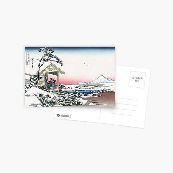Tea House At Koishikawa The Morning After A Snowfall By Katsushika Hokusai Postcard By Takeda Art Redbubble