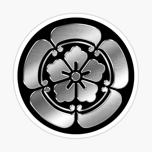 Oda Clan Kamon Silver Chrome Sticker