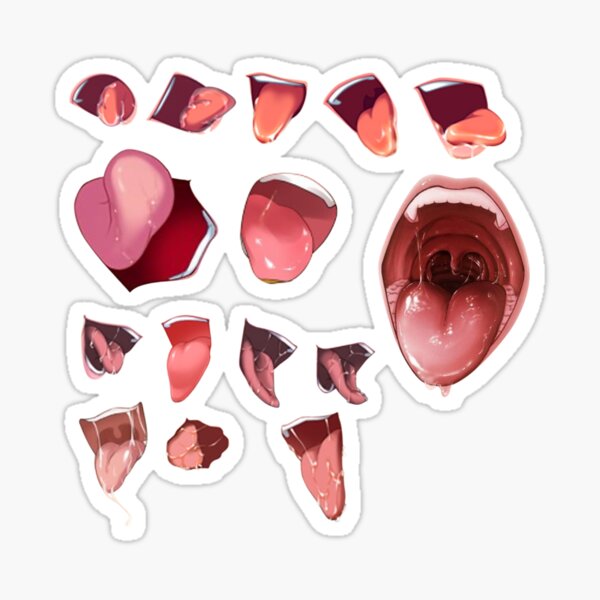 ahegao mouth hentai anime Sticker for Sale by Mitsuoo