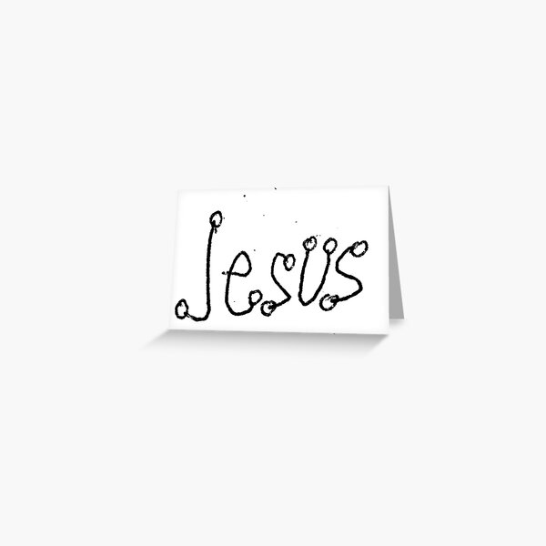 #Jesus #illustration #scribble #visuals #symbol #alphabet #sketch #chalkout #vector #old #cute #horizontal #realpeople #characters #humor #retrostyle #rebellion #inarow Greeting Card
