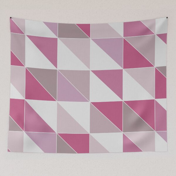 Item preview, Pink, white & beige triangles geometric pattern designed and sold by HannaPaulina.